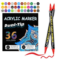 Double-Headed Acrylic Marker Pen - Stackable Water-Based Paint Brush