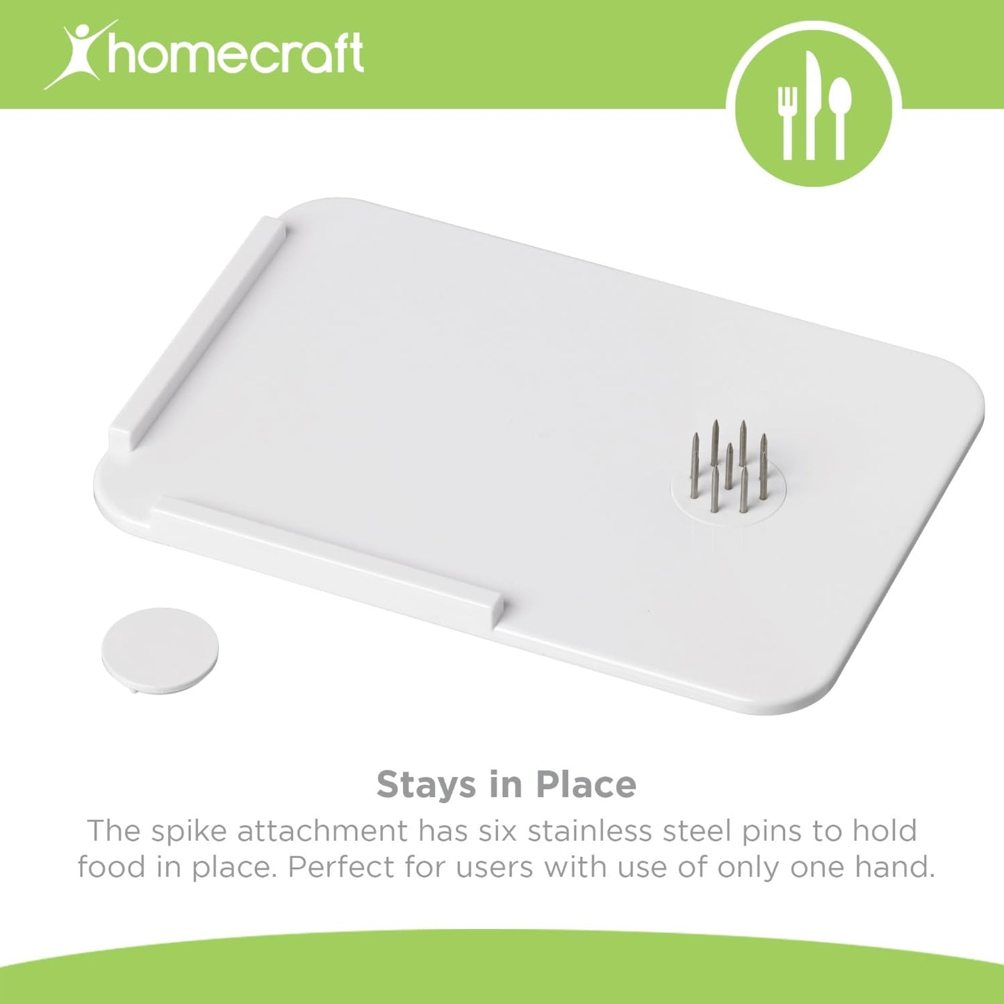One-Handed Cutting Board with Spikes, Non-Slip Food Prep Aid