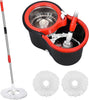 360° Spin Mop with Rotating Head & Easy Dry Bucket System + 3 Microfiber Heads