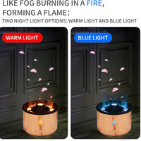 360ML Essential Oil Diffuser: Volcano and Flame Air Diffuser/Humidifier with Red & Blue Light