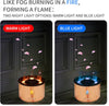 360ML Essential Oil Diffuser: Volcano and Flame Air Diffuser/Humidifier with Red & Blue Light