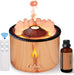 Wood Grain 360ML Essential Oil Diffuser: Volcano and Flame Air Diffuser/Humidifier with Red & Blue Light