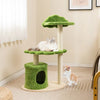 38 Inch Cute Cat Tree for Indoor Cats with Fully Wrapped Sisal Scratching Posts-Green - Color: Green