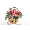 A basket of carnations 3D Flower Basket  Handmade, Paper Carved Mother's Card Greeting Card