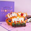 Lovemom 3D Flower Basket  Handmade, Paper Carved Mother's Card Greeting Card