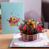 To the rose basket 3D Flower Basket  Handmade, Paper Carved Mother's Card Greeting Card