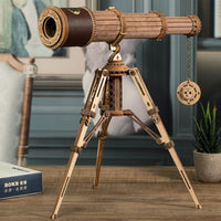 Wood color 3D Handmade DIY Telescope Kit