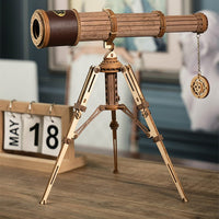 Wood color 3D Handmade DIY Telescope Kit