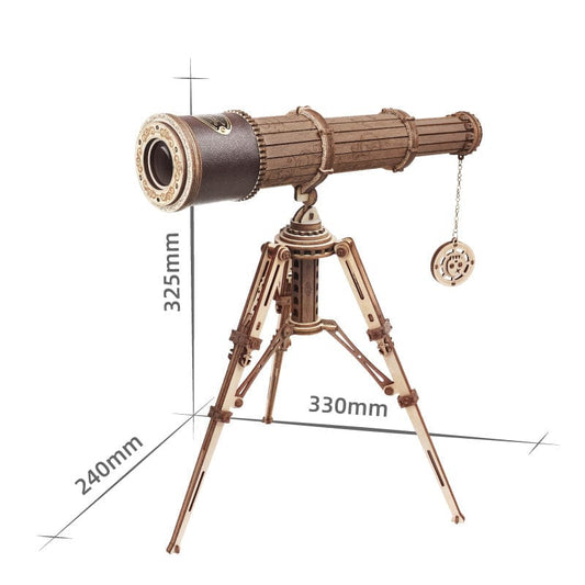 Wood color 3D Handmade DIY Telescope Kit