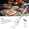 8-Piece Heavy Duty BBQ Grill Tools Set - Extra Thick Stainless Steel Spatula, Fork, Tongs, Cleaning Brush