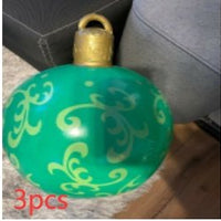 60CM Inflatable Christmas Ornament Ball - Giant Outdoor PVC Decoration for Festive Xmas Trees