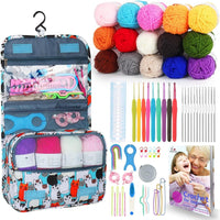 Crochet Kit for Beginners with 15 Colors Yarn and 71-Piece Accessories
