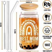 Mother's Day 16oz Can Glass Cup - Perfect Gift for Mom from Daughter, Son