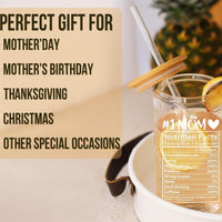 Mother's Day 16oz Can Glass Cup - Perfect Gift for Mom from Daughter, Son