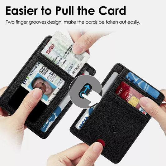 Minimalist Men's Wallet with RFID Protection and Coin Pocket