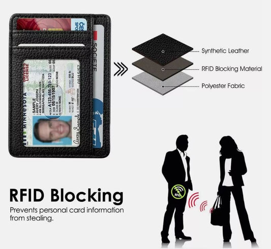 Minimalist Men's Wallet with RFID Protection and Coin Pocket