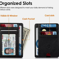 Minimalist Men's Wallet with RFID Protection and Coin Pocket
