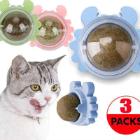Edible Catnip Ball Toys for Teeth Cleaning (3 Pack)