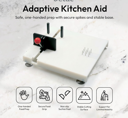 Adaptive One-Handed Cutting Board with Suction Base & Adjustable Clamp