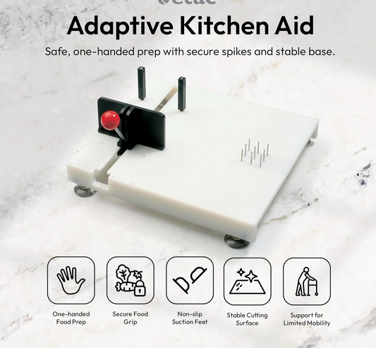 Adaptive One-Handed Cutting Board with Suction Base & Adjustable Clamp