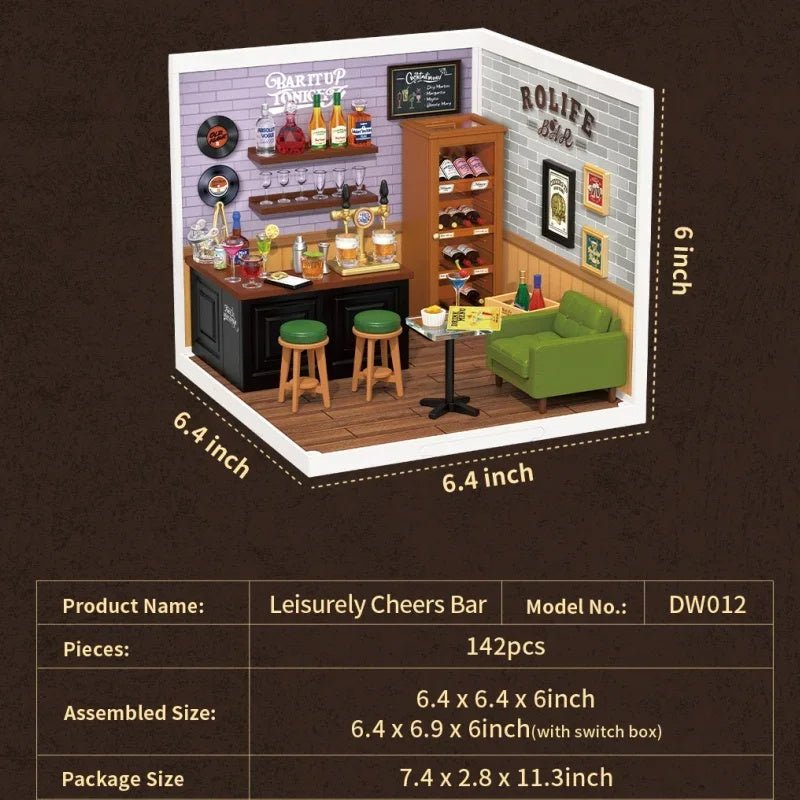 DIY Miniature House Café Building Block Set