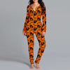 Casual Halloween Pajamas: Long Sleeve Printed Jumpsuit