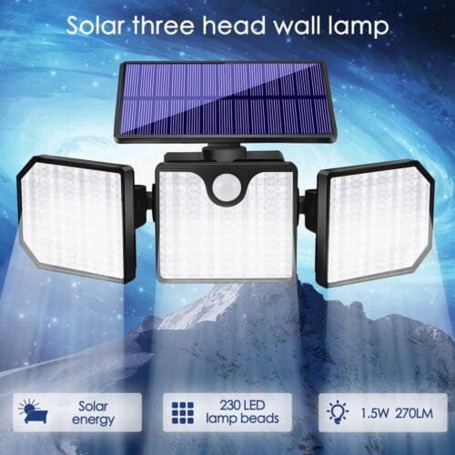 50000LM LED Solar Motion Sensor Outdoor Garden Wall Security Flood Lamp