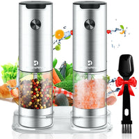 Battery Powered Electric Salt and Pepper Grinders with Adjustable Coarseness