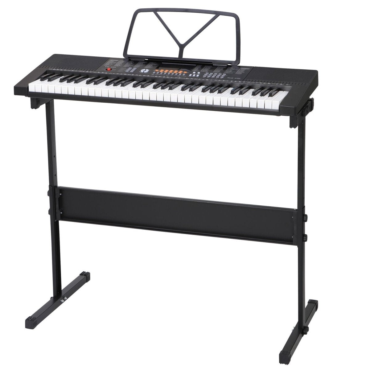 61-Key Electronic Keyboard Piano Bundle with Stool, Headphones, Microphone, and Stand