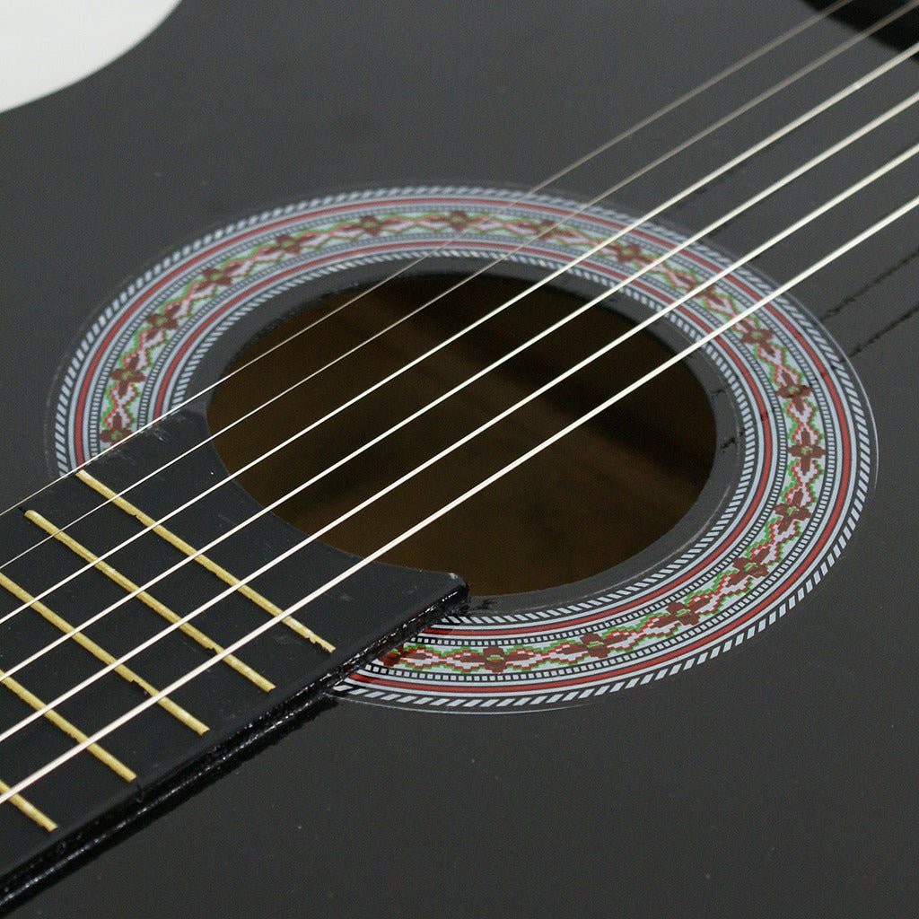 38" Full Size Acoustic Guitar Adult GIGBAG STRAP TUNER Beginner BLACK Child