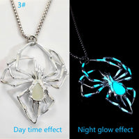 Halloween Glow-in-the-Dark Luminous Spider Necklace – Vintage Fluorescent Jewelry for Men & Women