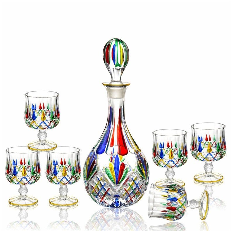 Painted Crystal Glass Liquor Glass Set