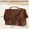Messenger Bag for Men - 15.6 Inch Vintage Leather Waterproof Laptop Briefcase