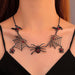 Unique Halloween Jewelry: Spider and Web Pendant Necklace