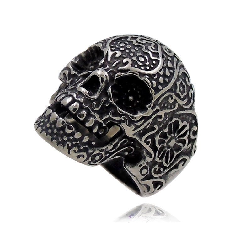 Trendy Men's Skull Ring with Punk Design