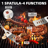 11-Piece Professional Stainless Steel BBQ Grill Accessories Set - Portable Grill Tools Kit with Storage Bag