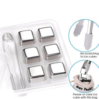 12 Pack Whiskey Gift Set with Reusable Ice Cubes, Tongs, and Storage Box
