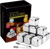 12 Pack Whiskey Gift Set with Reusable Ice Cubes, Tongs, and Storage Box