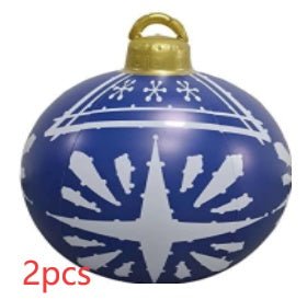 60CM Inflatable Christmas Ornament Ball - Giant Outdoor PVC Decoration for Festive Xmas Trees