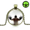 Round Luminous Necklace: Halloween Vintage Clavicle Pendant & Sweater Chain