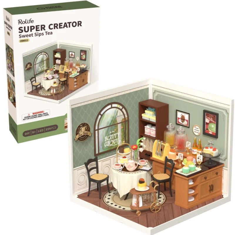 DIY Miniature House Café Building Block Set