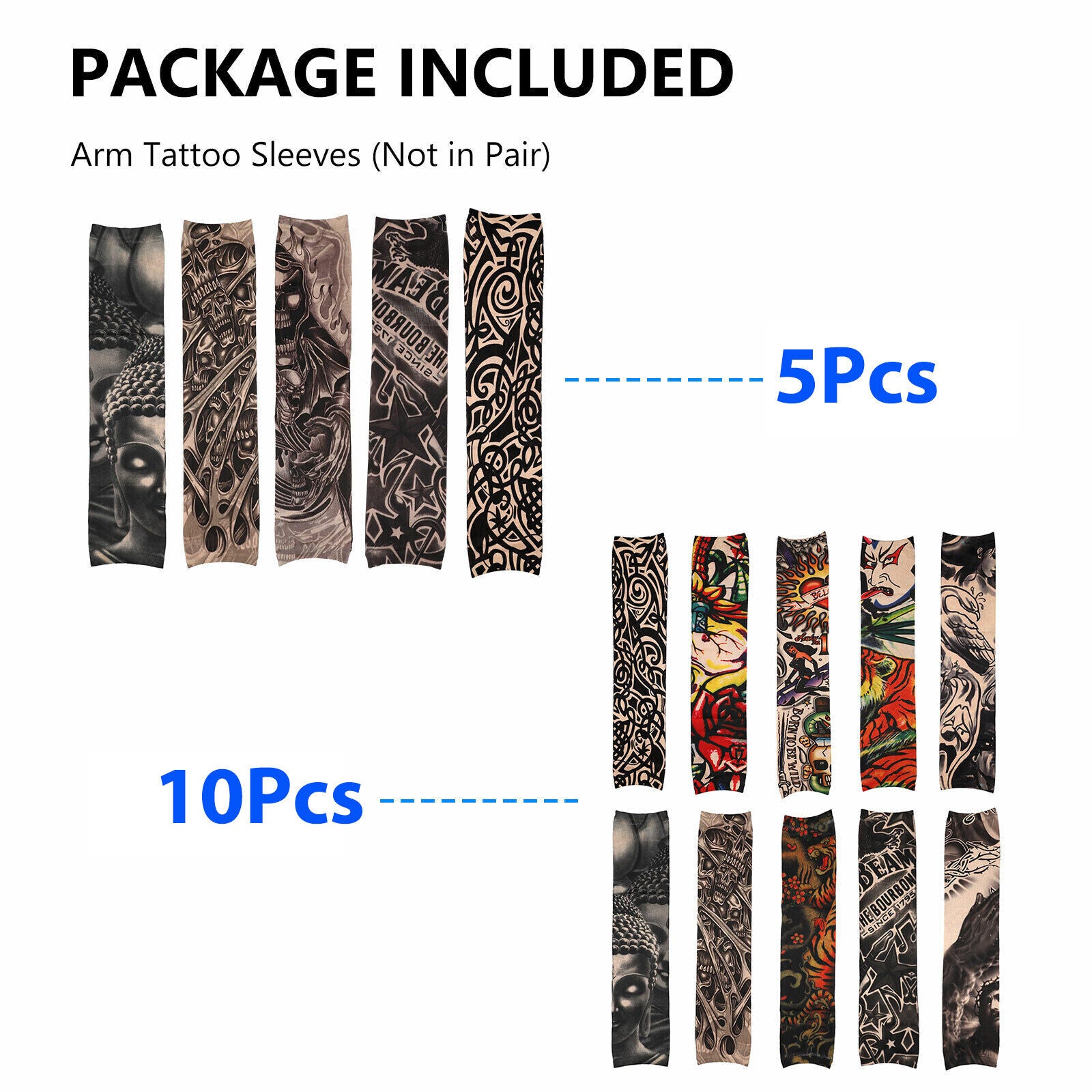 5/10PCS Tattoo Cooling Arm Sleeves – UV Sun Protection for Sports, Fashion & Outdoor Fun