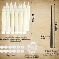 20 LED Halloween Long Candles with Magic Stick Remote Control