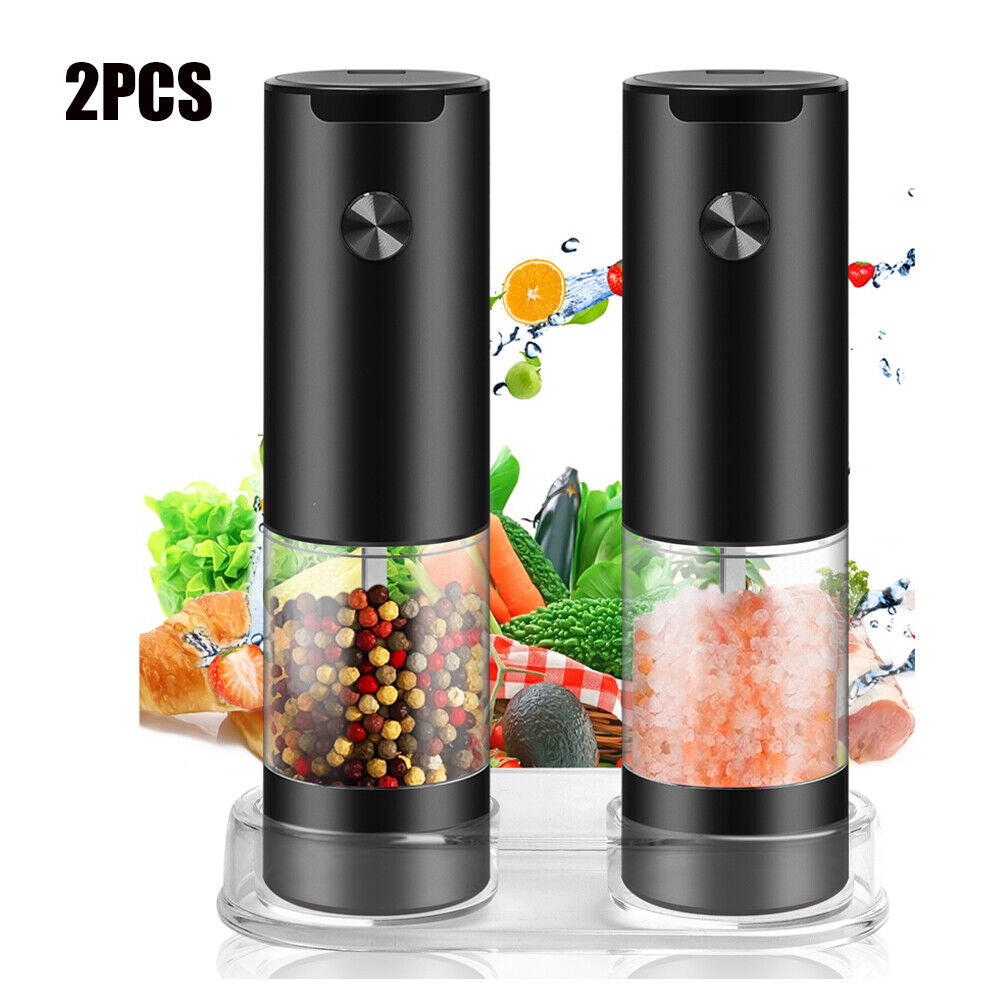 Battery Powered Electric Salt and Pepper Grinders with Adjustable Coarseness