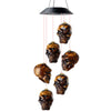 Solar-Powered Halloween Skull Wind Chimes - LED Garden Decoration, Outdoor Ornament