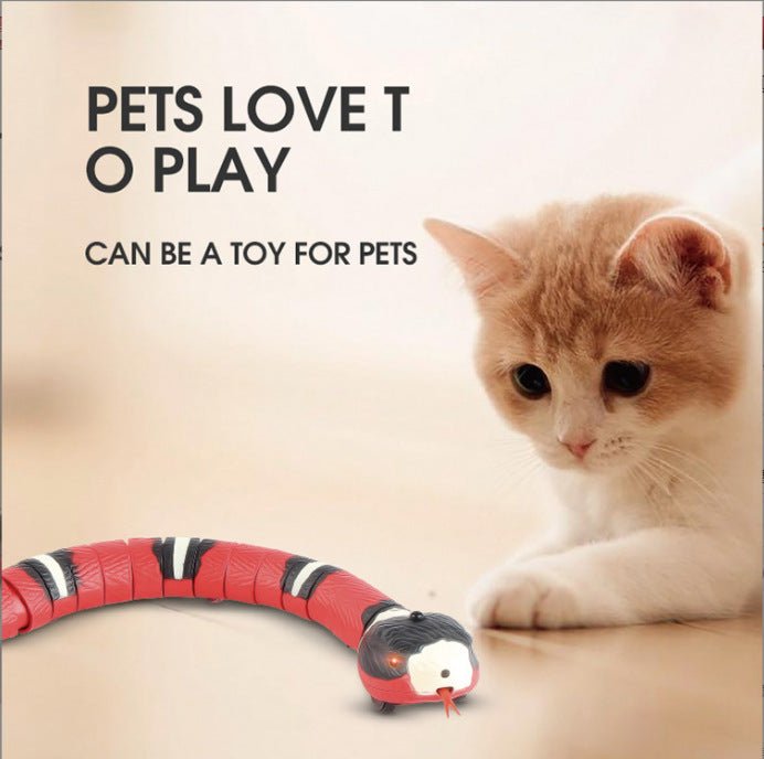 Smart Sensing Snake Cat Toy - USB Charging Interactive Pet Toy for Cats & Dogs