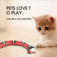 Smart Sensing Snake Cat Toy - USB Charging Interactive Pet Toy for Cats & Dogs