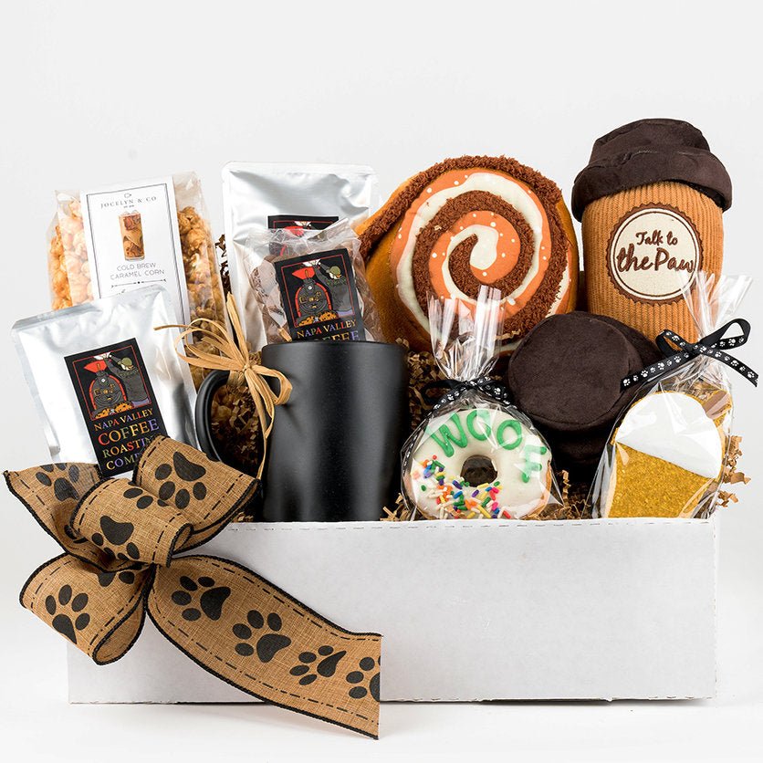 Paw-spresso Delight: Gift Basket for Dogs & Owners