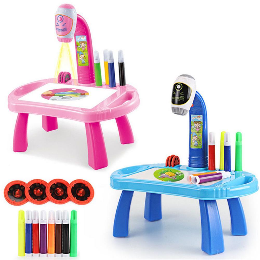 New Children's Projection Painting Table: Creative Art Station for Kids