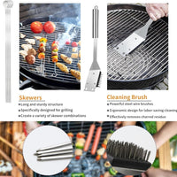11-Piece Professional Stainless Steel BBQ Grill Accessories Set - Portable Grill Tools Kit with Storage Bag